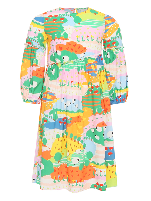 Stella McCartney kids Платье из вискозы с рисунком