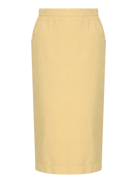 Max Mara Юбка из плотного хлопка с разрезом