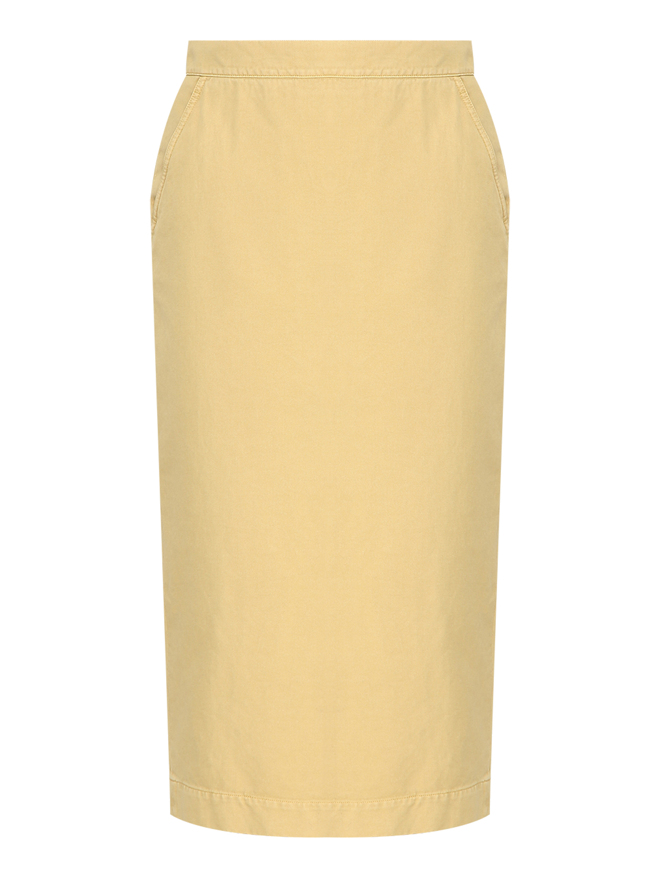 Max Mara Юбка из плотного хлопка с разрезом