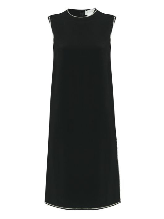 Sportmax Платье прямого кроя с кристаллами и разрезом