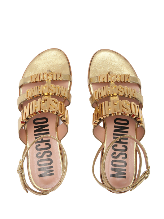 Moschino Сандалии из кожи с металлической фурнитурой