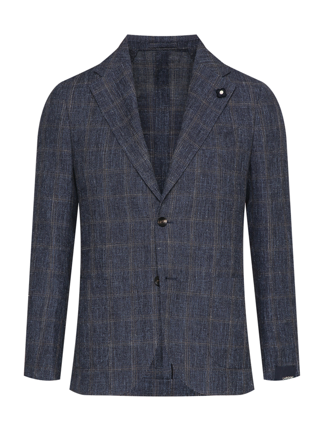 LARDINI Однобортный пиджак из шерсти и хлопка