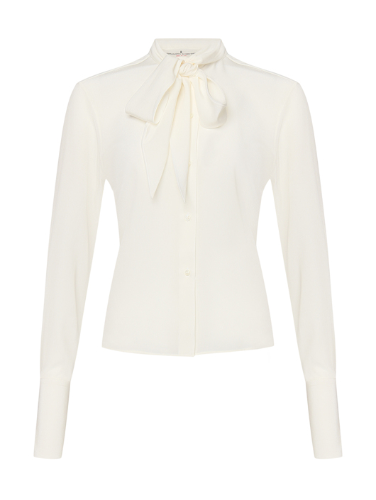 Ermanno Scervino Блуза из шелка с бантом