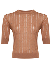 Max Mara Джемпер из шелка и шерсти со стразами
