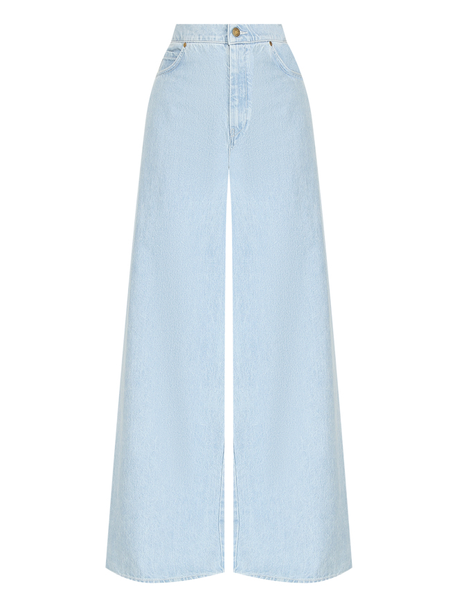 Max Mara Широкие джинсы из светлого денима
