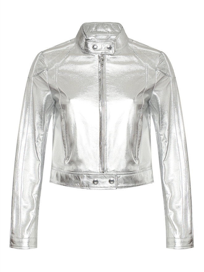 Ermanno Firenze Куртка из кожи с металлическим эффектом