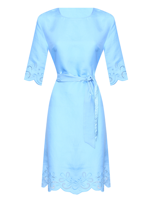 Moschino Boutique Платье из вискозы с кружевной отделкой