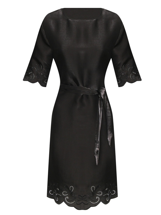 Moschino Boutique Платье из вискозы с кружевной отделкой