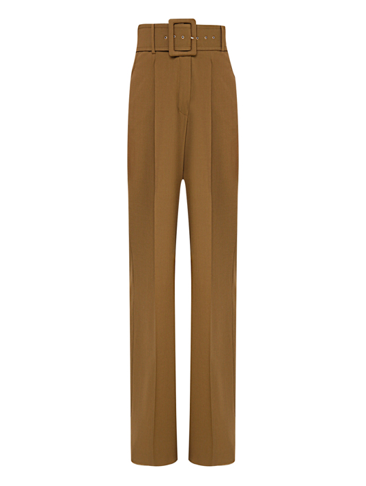 Sportmax Брюки из смешанной шерсти с поясом