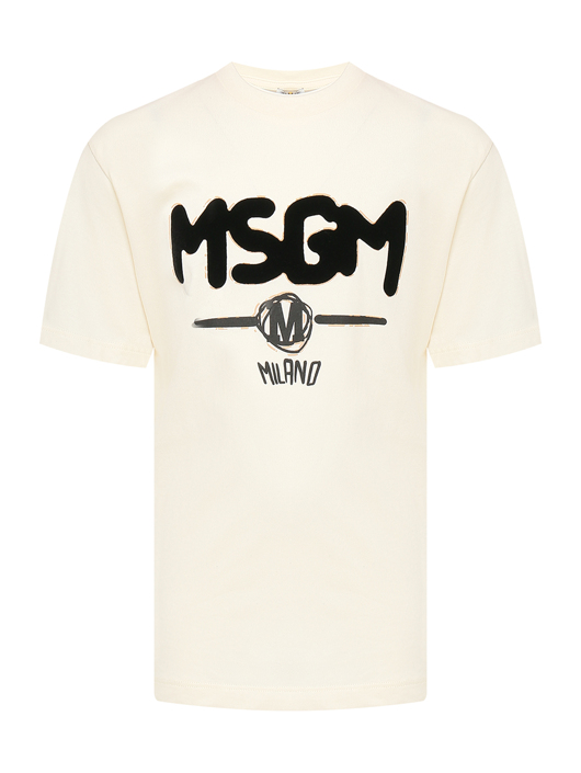MSGM Футболка из хлопка с принтом