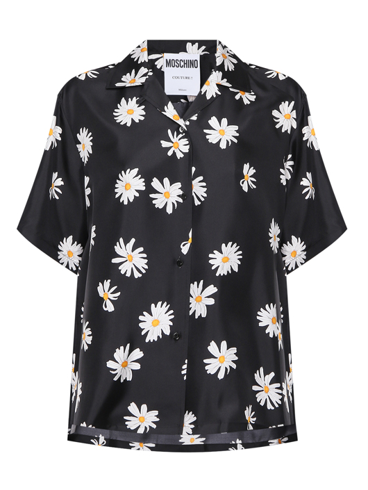 Moschino Блуза из шелка с рисунком