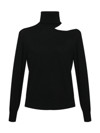 Allude Однотонный джемпер из шерсти и кашемира с разрезом на плече