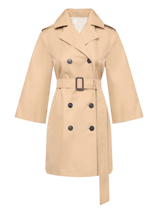 Weekend Max Mara Плащ из смешанного хлопка с поясом