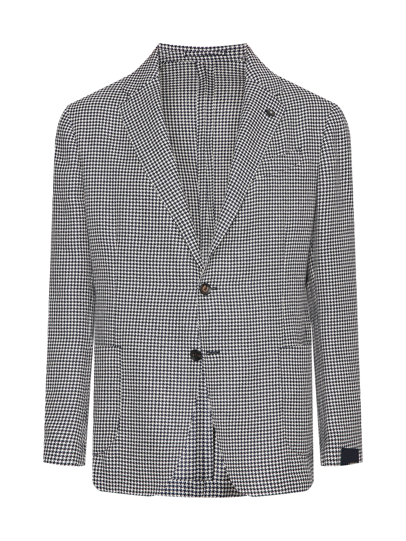 LARDINI Однобортный пиджак из шерсти и льна с узором