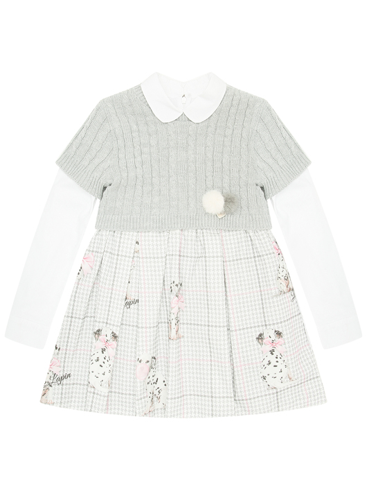 Lapin House Платье из смесового хлопка с узором