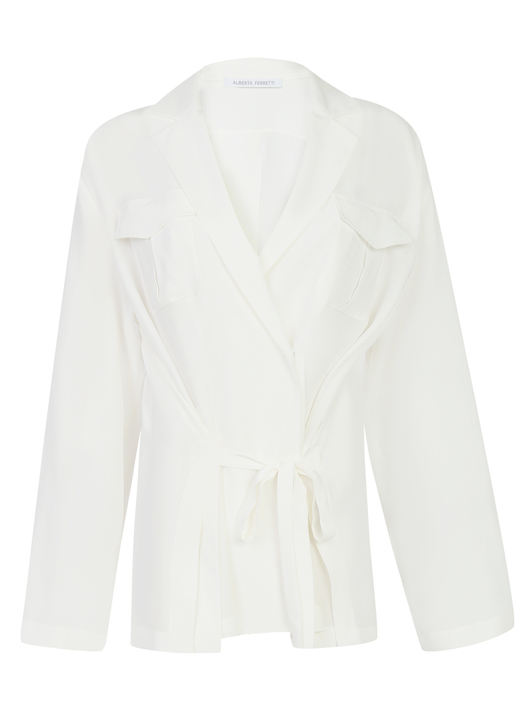 Alberta Ferretti Шелковая блуза с запахом