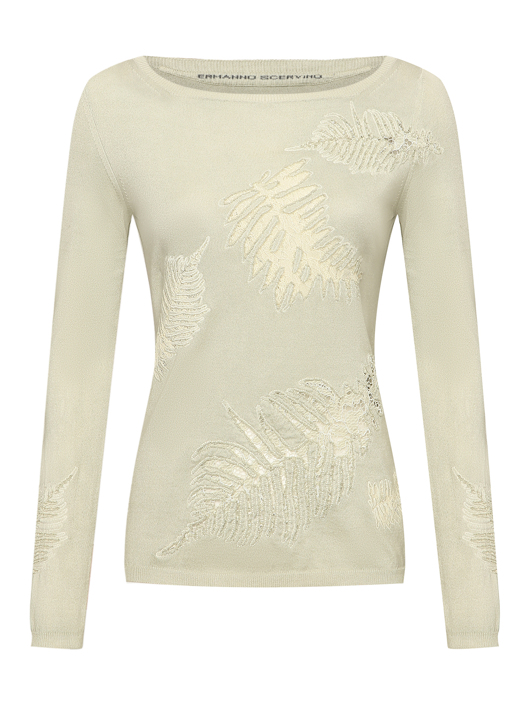 Ermanno Scervino Хлопковый джемпер с кружевом