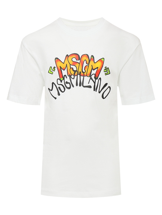 MSGM Футболка из хлопка с принтом