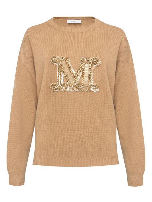 Max Mara Джемпер из шерсти и кашемира с аппликацией