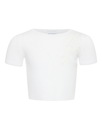 Ermanno Scervino Junior Футболка из хлопка с кружевом