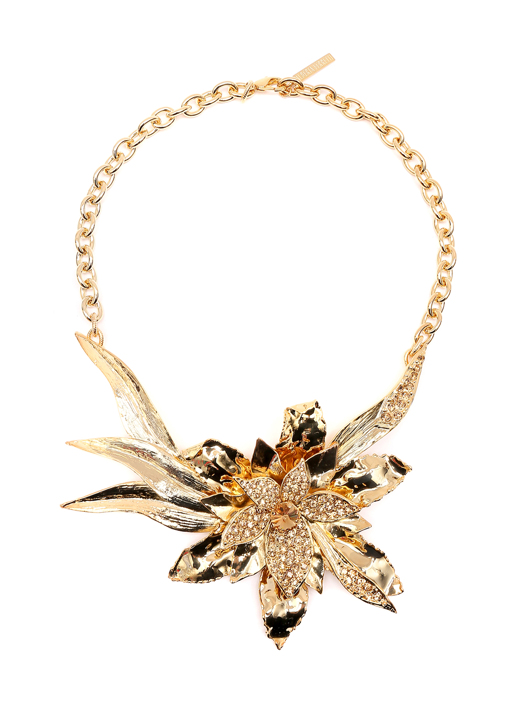Alberta Ferretti Колье из металла с кристаллами