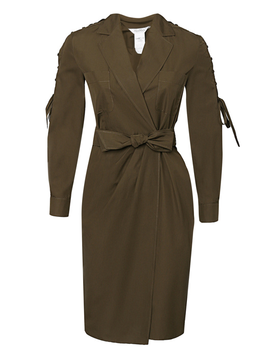 Max Mara Платье из хлопка с карманами и поясом