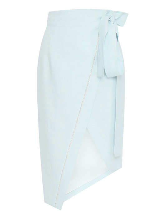 Forte Dei Marmi Couture Юбка из льна декорированная стразами
