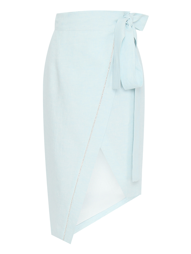 Forte Dei Marmi Couture Юбка из льна декорированная стразами